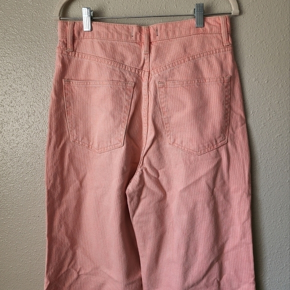 Free People We The Free Neon Pink Stripe Wide Leg Baggy 90s Jeans Size 30 Retro - Picture 4 of 10